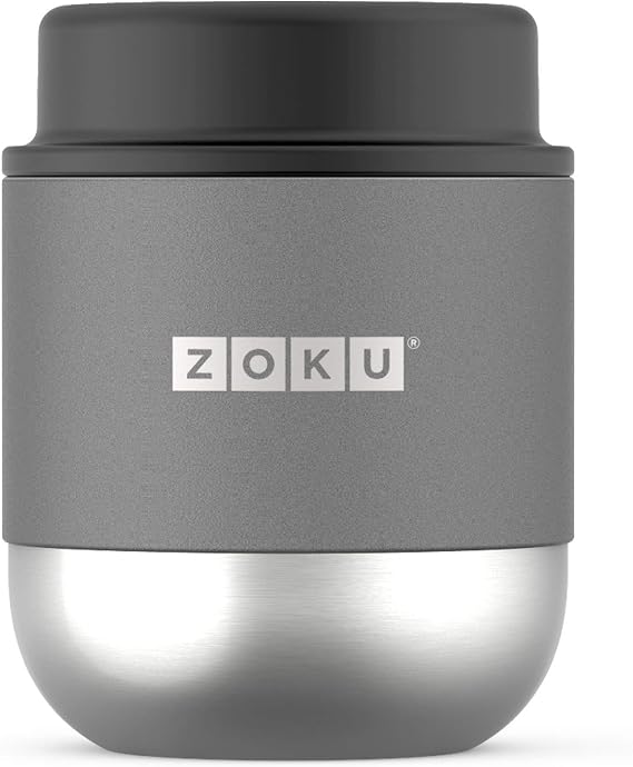 ZOKU Neat Stack Food Jar, 10 Ounce, Double-Walled, Vacuum Insulated, Stainless Steel, BPA Free - Silver