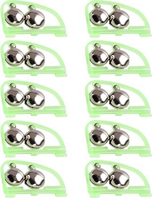 10pcs Arched Fishing Bells Fishing Gear Equipment Rod Alarm Fishing Bites Baits Glow Night Indicators Double Bells Alarm