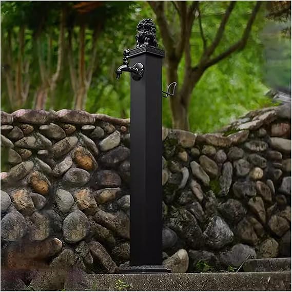Bu 304 Paslanmaz Çelik Dikey Bahçe Su Sütunu, Tüm Bakır Musluğu Kilitleyen Açık Bağımsız Su Borusu, Avlu Bahçe Özelliği (116 cm)