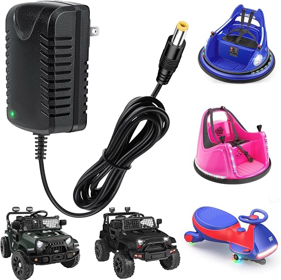 12V Charger for Kids Ride on Car for Kidzone Bumper Car Electric Wiggle Car Wrangler SUV Trax Dynacraft Tractor Motorcycle ATV 12V Ride on Replacement Chargerr