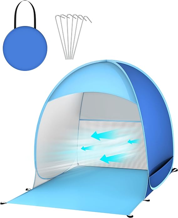Pop Up Tent Beach Tent Portable Sun Shelters for Kids 2-3 Person, UV 50+ Protection Automatic Instant Baby Tent Outdoor Camping Tent for Family Beach, Picnic, Garden (Blue)