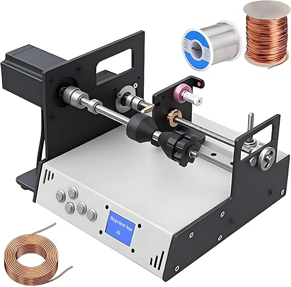 Automatic Coil Winder Machine, 900RPM High Speed Wire Winder, Auto-Wire Alignment for Coils, Fishing Lines, Silk Threads, Compatible with 18-46AWG