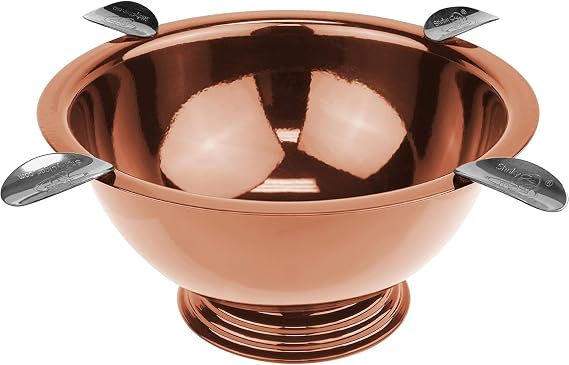 Stinky Cigar Copper Plated Ashtray - Windproof Stainless Steel Design with 4 Stirrups, Deep Bowl for Indoor & Outdoor Use, Heat Resistant & Easy to Clean - Ideal Smoking Accessory for Cigar Enthusiast