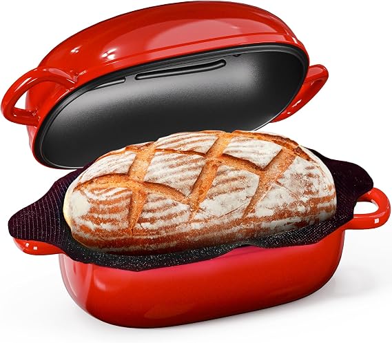 2.5QT Cast Iron Dutch Oven, Bread Pan with Lid for Sourdough Bread Baking
