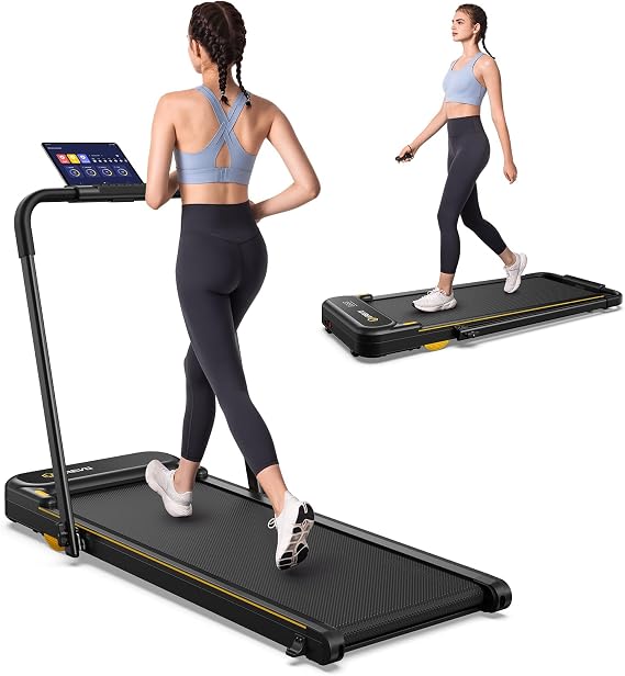 UREVO 2 in 1 Walking Pad Folding Treadmill with App for Home