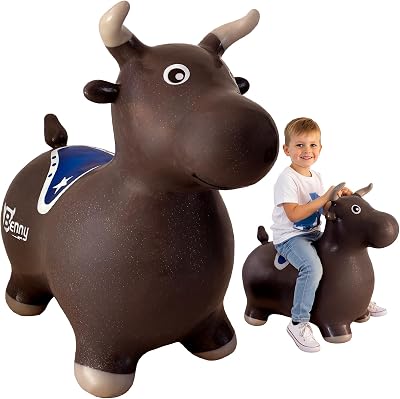 WALIKI Huge Bouncy Horse Hopper | Benny for Larger Kids and Even Adults | Bull Riding Hoppy Horse | X-Large Brown