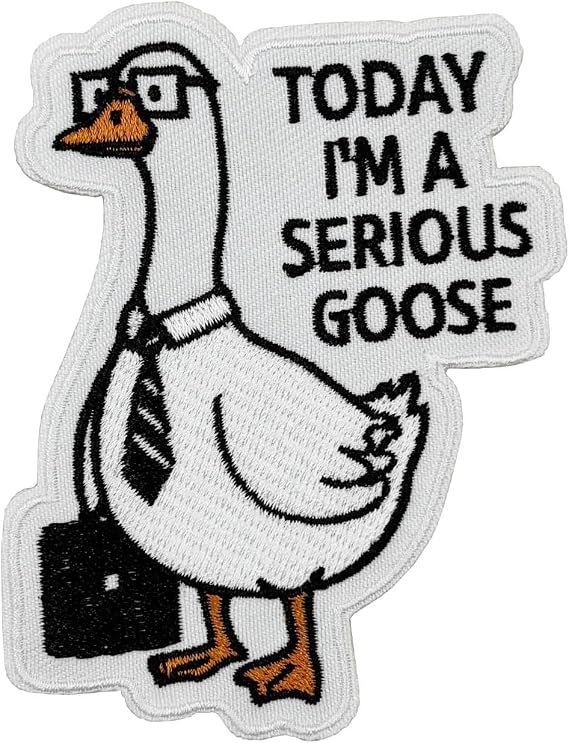 3.5'' Today I'm A Serious Goose Silly Goose Embroidered Iron On Patch