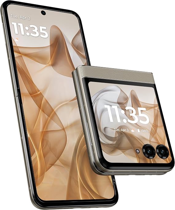 Motorola razr 50, 12 GB, 512 GB, Sand Cream, SIM Free Smartphone, Main Unit, Device, Folding Smartphone, NFC/FeliCa Compatible, Authorized Dealer Product, 6.9 inches, OLED, FHD+, IPX8 Waterproof and | SIMフリースマホ 本体 端末｜折りたたみスマホ｜NFC / FeliCa 対応｜正規代理店品｜6.9インチ｜有機EL｜FHD+｜IPX8防水防塵｜大容量バッテリー 4,200mAh