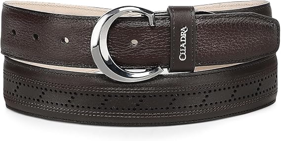 Cuadra Casual belt in genuine deer leather for men Brown