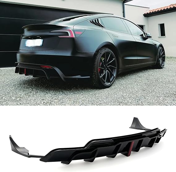 Rear Diffuser with LED Light for 2017-2023 Tesla Model 3
