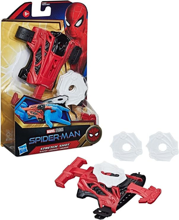 Marvel Spider-Man Stretch Shot Blaster Role Play Toy, Includes 3 Stretchy Web Projectiles, for Kids Ages 5 and Up