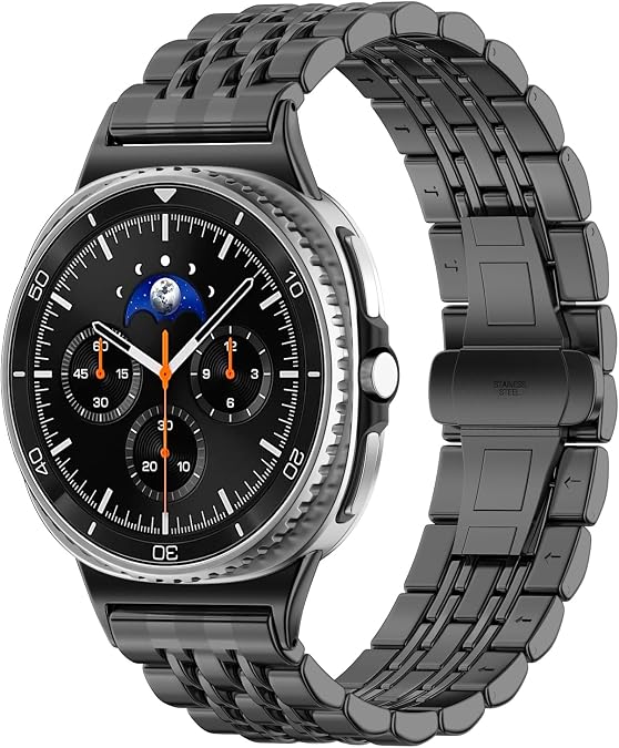 Stainless Steel Men Bands Compatible with Samsung Galaxy Watch 8 40mm 44mm Classic 46mm Replacement Metal Replacement Wristbands