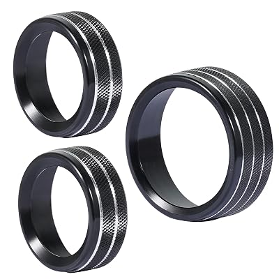 Unifizz 3pcs Car Air Conditioner Knobs Decals AC Radio Switch Knob Cover for Dodge 15-20 Durango Challenger Black