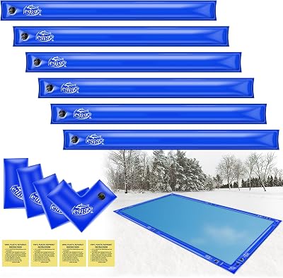 Legigo 10 Pack Pool Cover Weights, 8 Ft Pool Water Bags with Corner Water Tubes for Pool Cover Inground, Heavy Duty 0.4 mm Thicker Water Weight Bags Winter Closing Kit for Winterizing, Blue