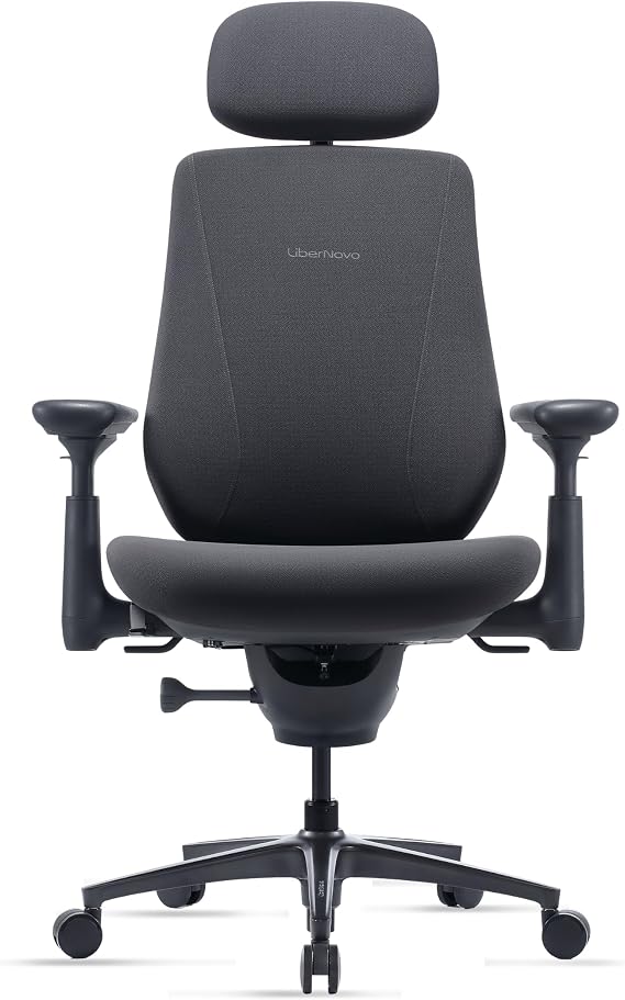 LiberNovo Maxis Manual Big and Tall Ergonomic Office Chairr, Graphite 52cm