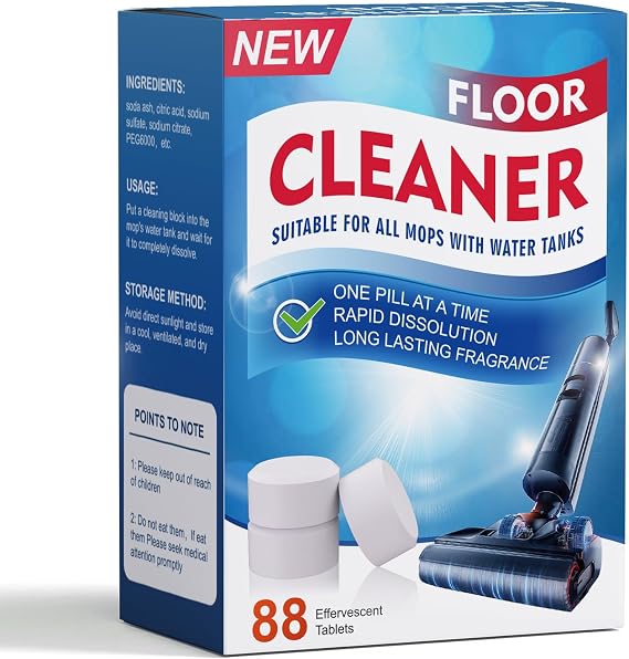 88PCS Floor Cleaner Lavender Scent Compatible with Tineco Vacuum Mop, One Pill At a Time Residue & Streak Free, Suitable for All Robot Vacuum Cleaners and Wireless Wet Dry Dual-Use Vacuum Cleaners