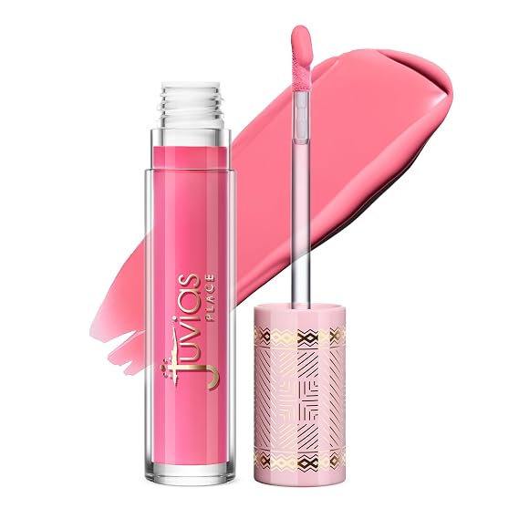 Juvias Place Smoothie Lip Gloss Pink Drink - Hydrating Cream Lipgloss with Pink & Mauve Tones - Non Sticky Plumping Glosses - High Shine Lipgloss for Women - Lip Plumper with Cocoa Butter & Chia Oil