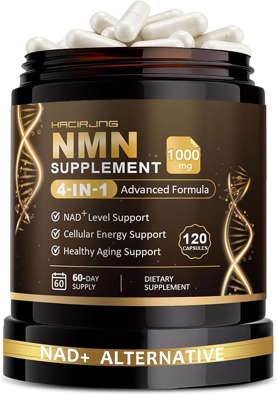 NMN Supplement, 4-in-1 NMN 1000mg with Resveratrol, TMG & Quercetin, Supports Cellular Energy & NAD+ Level, NMNH Alternative & NAD+ Supplement Precursor for Men & Women