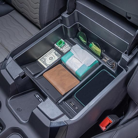 TOPINSTALL 22-26 Full Size Tray 2-Lay Space Compatible with 2022-2026 Refreshed Silverado/Sierra 1500 and 2024-2026 Chevy Silverado/GMC Sierra 2500HD 3500HD Use with OEM Organizer (Bucket Seats ONLY)
