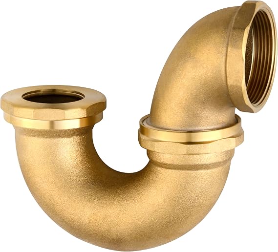 ZM 2" x 1-1/2" Cast Brass Sink Drain P-Trap (LA Sytle)
