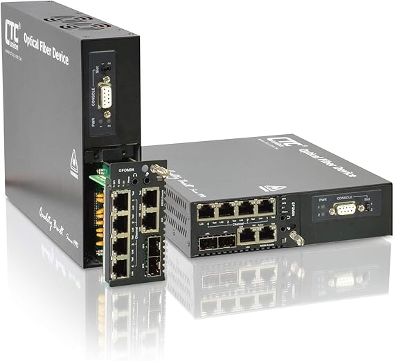 FRM220-GFOM04-AD - 4E1/ T1 with Full Gigabit Ethernet and redundant SFP Optic Link Fiber Optic Multiplexer - AC and DC Powered