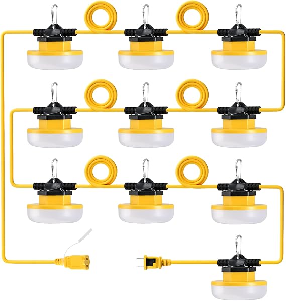 LEDIARY 100FT LED Construction String Lights, 150W 15000LM Temporary Lights