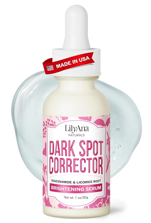 LilyAna Naturals Dark Spot Corrector for Face with Niacinamide, 1 oz | Brightening face serum for women and men with licorice root to help improve the appearance of dark spots.