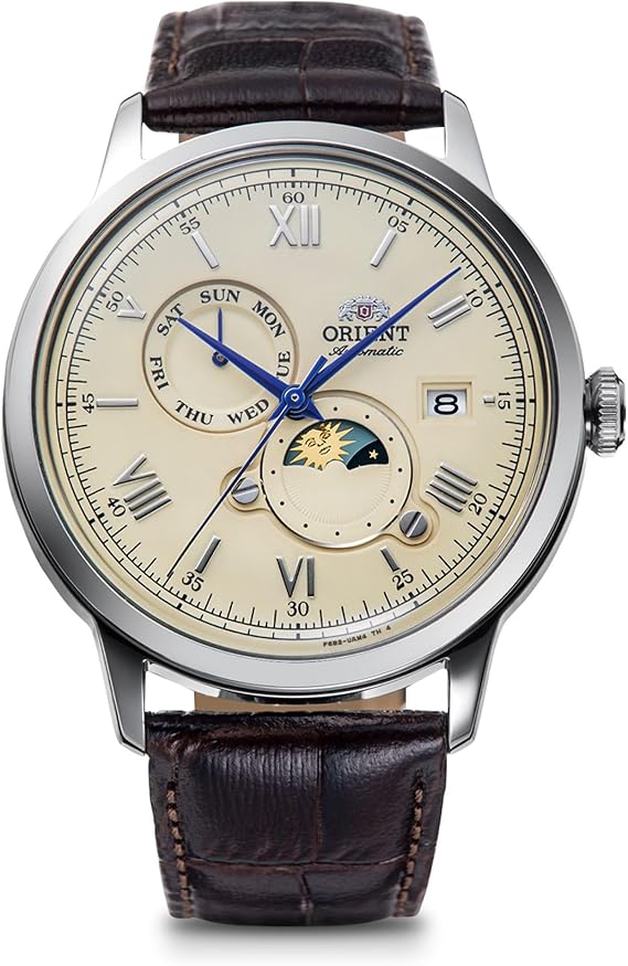 Orient Bambino Sun & Moon Automatic Watch, Mechanical, Automatic, Ivory, Classic