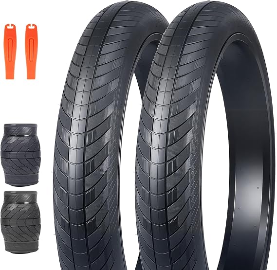 1/2 Pack 20/24/26x3.0 Fat Bike Tires ebike Tires with Tubes MTB Heavy Duty Wear-Resistant E-Bike Mountain Snow Bike Tire 20/24/26 x 3 Fat tire,Black