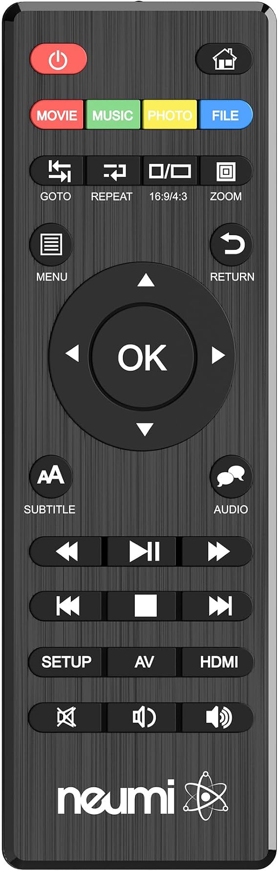 NEUMI Replacement Remote for Atom Media Players, Full Control Design