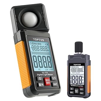 TopTes TS-501B Sound Level Meter & TS-710 Light Meter - an Great Environmental Monitoring Kit for Measuring Noise Levels and Brightness of Various Visible Light Sources in The Environment