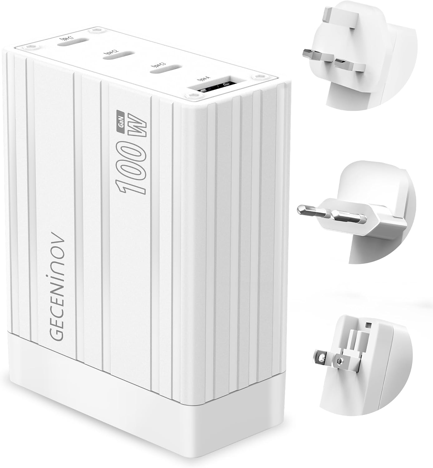 100W USB C Fast Charger, Laptop Charger with 4 Port GaN Macbook Charger with EU UK US Plug, Compatible with Macbook ProAir, Pixelbook, ThinkPad, iPhone16Pro1514, iPad Pro, iPhone 16, Galaxy S24