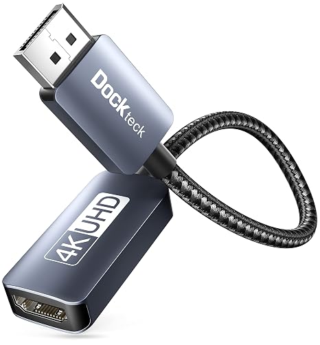 Active DisplayPort to HDMI Adapter, 4K 60Hz DP to HDMI Converter, Uni-Directional Male DP 1.4 to HDMI Female for Monitor, HDTV, Projector, Desktop, Laptop(Dell ThinkPad Lenovo GTX etc.)