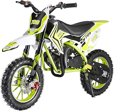 50cc 2-Stroke Kids Dirt Bike Dirt Rocket Adult and Teen Ride On Gas PowerMotocross Motorcycle Off Road Mini Motorcycle,Children Pocket Motorbike with Front Rear Disc Brakes Fast Arrival from USA