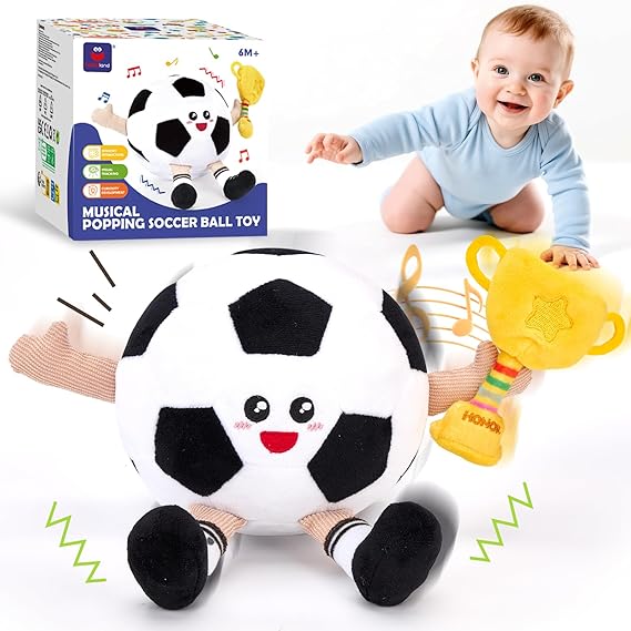 hahaland Baby Toys 6 to 12 Months, Crawling Football Plush Babies Toy