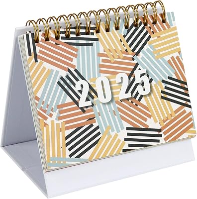Koqye Small Desktop Calendar 2025,Standing Flip Desktop Calendars for Planning Organizing Daily Scheduler, Small Calendar 2025 for Home Office School Colorful