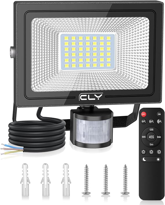 CLY Security Lights Outdoor Motion Sensor, 35W 3290LM Remote Sensor Light [Energy Class E]