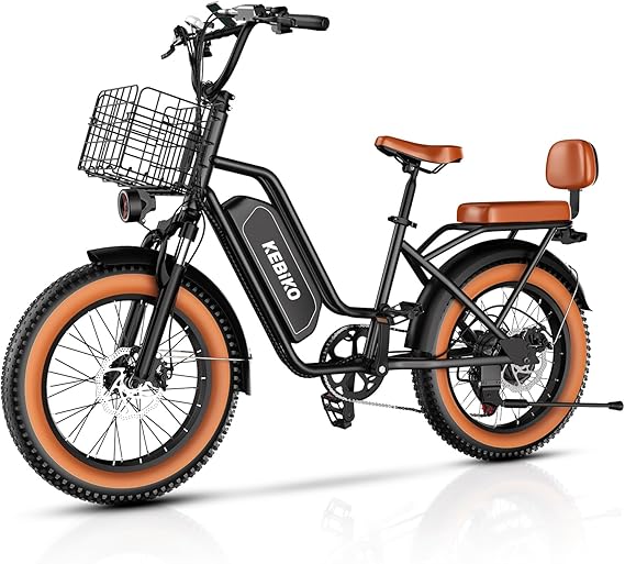 Electric Bike for Adults, 20"x 4" Fat Tire 35MPH Ebike, 1450W Peak Mountain Bike with 48V 20AH Removable 960WH Battery, 80 Miles Max Range Mechanical Disc Brake 2 Seater Commute Electric Bicycle Black