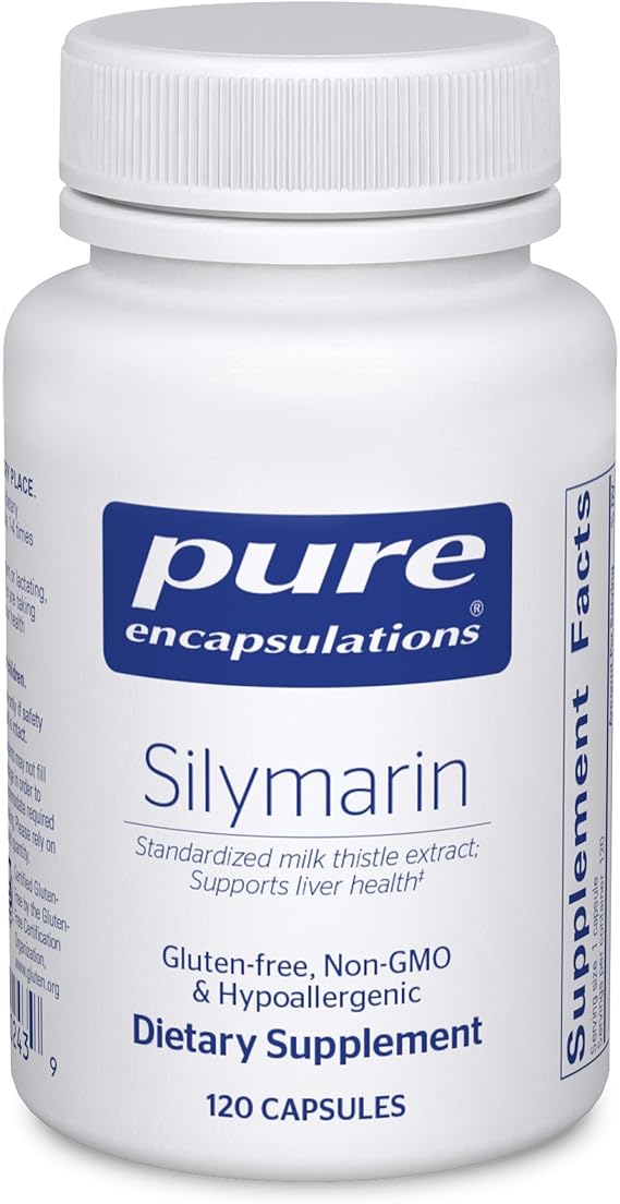 Pure Encapsulations Silymarin, 120 Capsules | 250 mg Milk Thistle Per Capsule, Liver Health Support*, Antioxidants Supplement, Non-GMO and Vegan