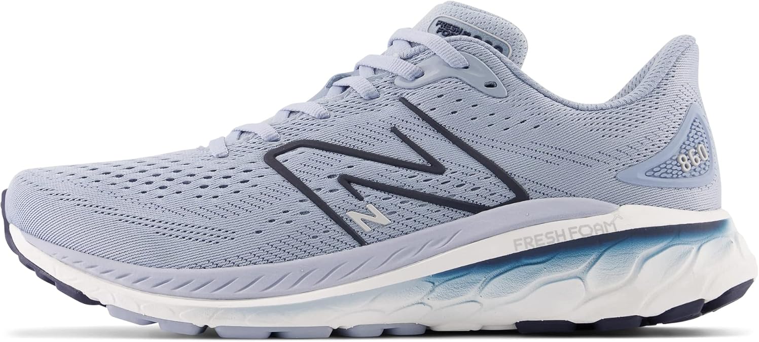 New Balance Men's Fresh Foam 860 V13 Running Shoe, Light Arctic Grey/Natural Indigo, 11 X-Wide