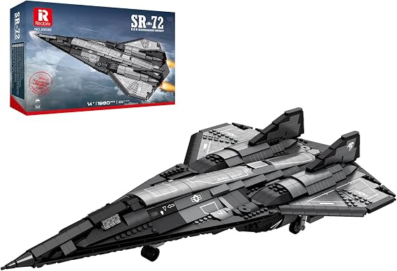 Reobrix SR-72 Fighter Jet Building Block for Adults, Military Reconnaissance Plane Model, 33039 Technical Military Aircraft Airplane Hobby Fan Collectible Brick Gifts for Teens 14+ (1880Pcs)