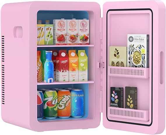 advwin 22L Mini Fridge for Bedroom, 30 Cans Portable Cooler & Warmer Compact Refrigerators with AC/DC Power for Skin Care, Beverage, Cosmetics, Food, Drinks, Office Desk Dorm Room