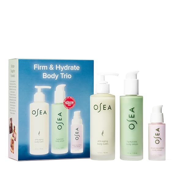 OSEA Firm & Hydrate Body Trio Firming & Hydrating Mother's Day Limited Edition Gift Set with Anti-Aging Balm, Hyaluronic Serum & Travel Size Dream Bio-Retinol Serum