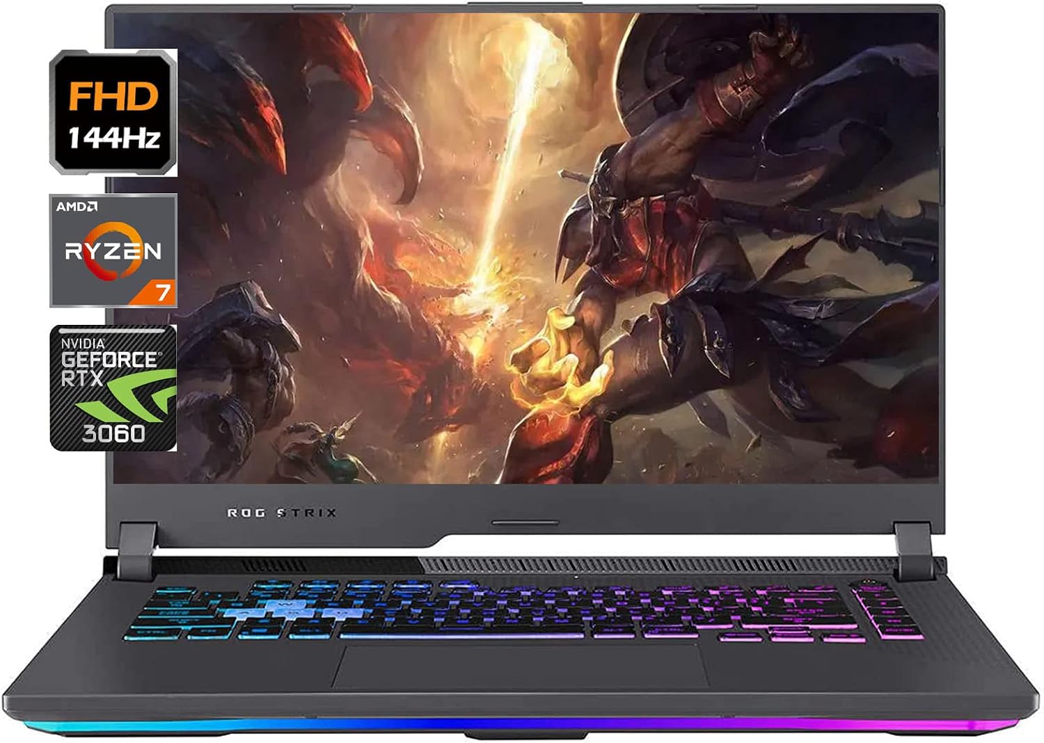 ASUS ROG Strix 15.6 FHD 144Hz Gaming Laptop Newest, 8 Cores AMD Ryzen 7 4800H Beat i7-10750H, GeForce RTX 3060, RGB Backlit Keyboard, WiFi 6, Windows 11 CUE Accessories