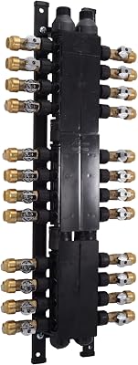 SharkBite 24 Port Home Run Manifold 34 Inch MNPT Inlet x 12 Inch Push to Connect Brass Ball Valve Outlets, PM024SB