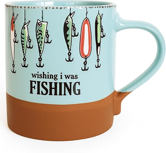 Blue Sky Ceramic Jerold Fish 18 Oz Mug