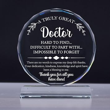 Uniquilling Gifts for Doctor, Best Doctor Award Crystal Plaque with Gift Box Packaging, Appreciation/Thank You Gifts for Doctor, Christmas/Retirement/Birthday Gift for Doctor
