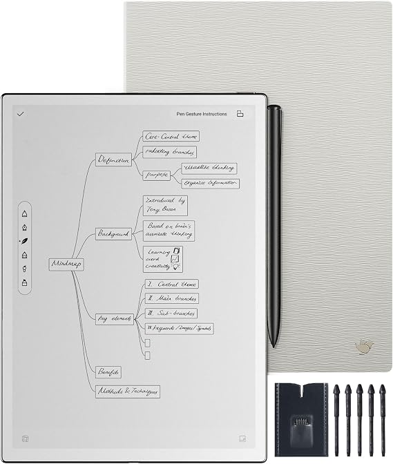 iFLYTEK AINOTE 2 Bundle, Sandy Protective Folio Case, 5Pcs Pen Refills for 10.6" AI Note-Taking Device with Stylus, 16-Language Transcription, Google Play Compatibility