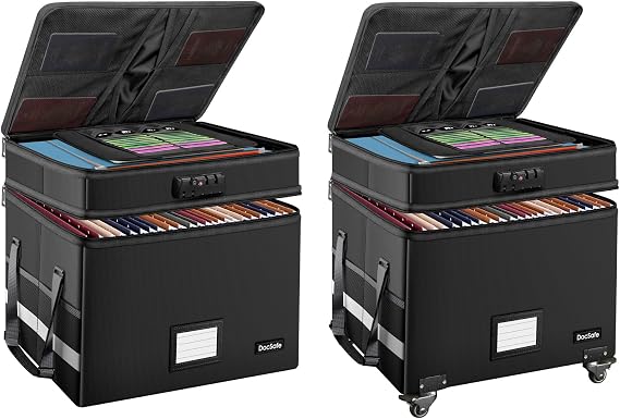 DocSafe File Box Set with Lock and Wheels