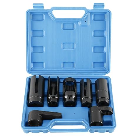 FreeTec 7-Piece Lambda Sensor Key Set 22 mm 27 mm 29 mm Lambda Sensor Socket Lambda Probe Tool Socket Wrench Nuts Set for Disassembly Lambda Sensor Car